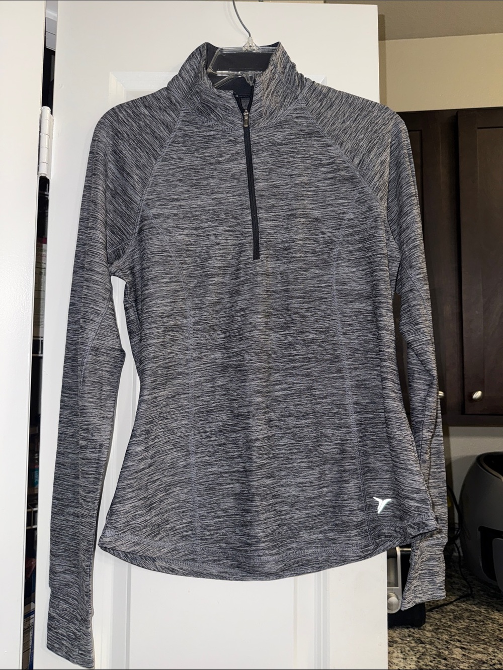 Old Navy Gray Heather Quarter-Zip Performance Pullover